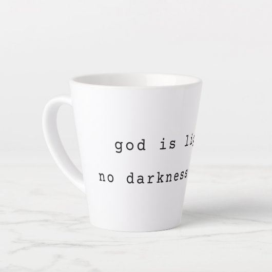 Moderne God is Licht Latte Mok (Linkerhoek)