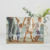 Moderne goede nieuwjaarsfoto feestdagenkaart (Staand voorkant)