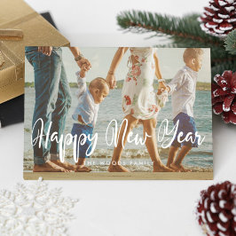 Moderne goede nieuwjaarsfoto feestdagenkaart