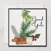Moderne Goede Yule Winter Zonnewende Vakantie Kaart (Voorkant)