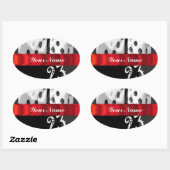 Moderne gokdobbelstenen ovale sticker (Vel)