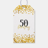 Moderne Gold 50- en Fabulous Birthday Gift-Labels Cadeaulabel (Voorkant)