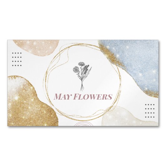 Moderne Gold Abstracte vormen Magnetisch Visitekaartje (Voorkant)