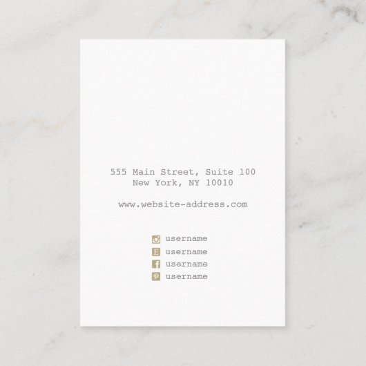 Moderne Gold Abstracte Waterverf Ketting display Visitekaartje (Achterkant)