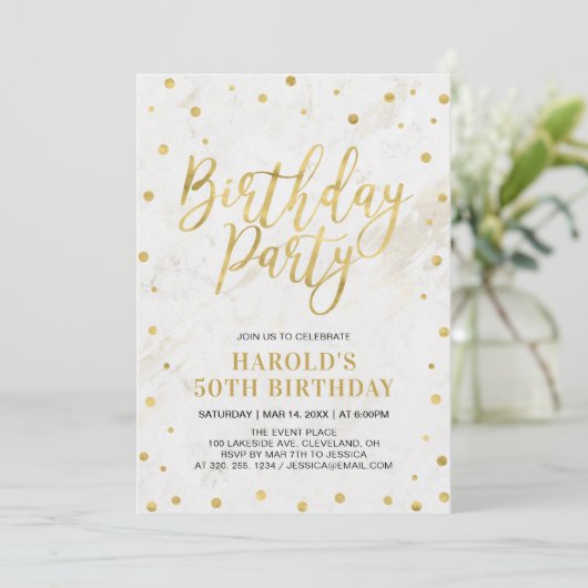 Moderne Gold Adult 50e verjaardag Kaart (Staand voorkant)