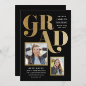 Moderne Gold Afstudeerder fotograaf Kaart (Voorkant / Achterkant)
