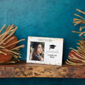 Moderne Gold Afstuderen foto Keepomwille Plaque Fotoplaat (Zijkant)