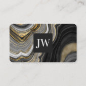 Moderne Gold Agate Stone Monogram Professional Visitekaartje (Voorkant)