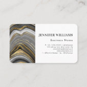 Moderne Gold Agate Stone Monogram Professional Visitekaartje (Achterkant)