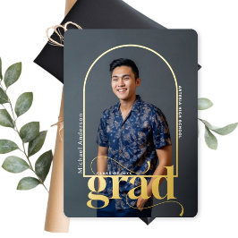 Moderne Gold Arch Foto Afstuderen Aankondiging