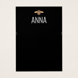 Moderne Gold Bee Black Ketting-kaart Visitekaartje