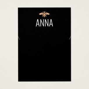 Moderne Gold Bee Black Ketting-kaart Visitekaartje