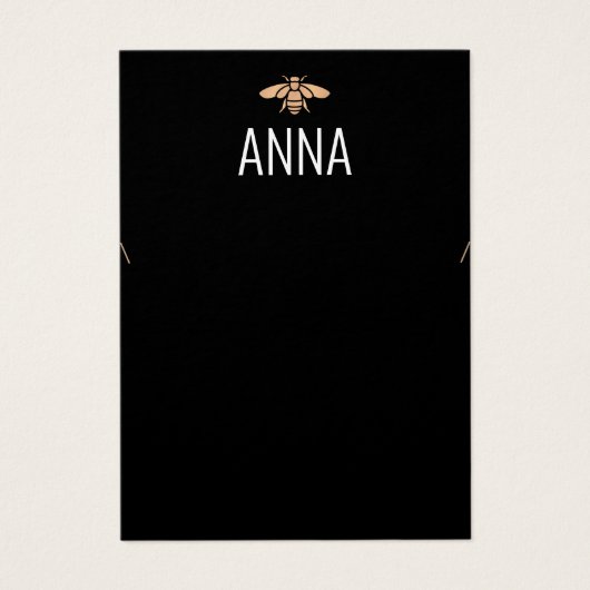 Moderne Gold Bee Black Ketting-kaart Visitekaartje (Voorkant)