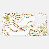 Moderne Gold Bee Monogram Hoesje-Mate iPhone Case (Achterkant (horizontaal))