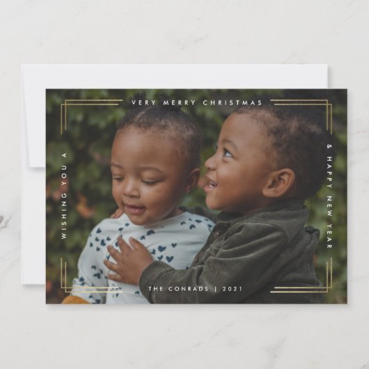 Moderne Gold Bekleding met minimale openingen voor Feestdagenkaart (Voorkant)