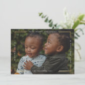 Moderne Gold Bekleding met minimale openingen voor Feestdagenkaart (Staand voorkant)