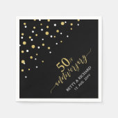 Moderne Gold & Black 50e Jubileum Party Napkins Servet (Voorkant)