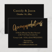 Moderne Gold & Black Accommodations Enclosure Kaar Briefkaart (Voorkant / Achterkant)