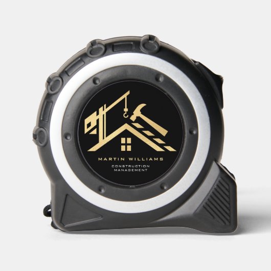 Moderne Gold & Black Building Service Rolmaat (Voorkant)