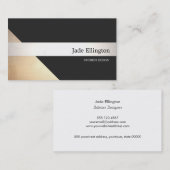 Moderne Gold Black en Silver Striped Designer Visitekaartje (Voorkant / Achterkant)