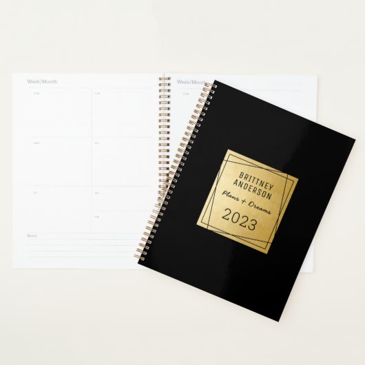 Moderne Gold Black Professional Chic Planner (Display)