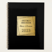 Moderne Gold Black Professional Chic Planner (Voorkant)