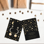 Moderne Gold Black Stars Moon Earring Display Kaar Visitekaartje