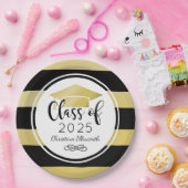 Moderne Gold Black Stripes - Aangepaste GraduParti Papieren Bordje (Feest)