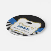 Moderne Gold Black Stripes Afstudeerder Afstuderen Papieren Bordje (Gekanteld)