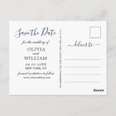 Moderne Gold Blue Marble Agate PHOTO Save the Date Briefkaart (Achterkant)