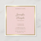 Moderne Gold Blush Pink Calligraphy Script Luxe Vierkante Visitekaartje (Voorkant)
