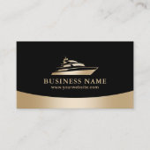 Moderne Gold Boat Rentals Verkoop Onderhoud Zwart Visitekaartje (Voorkant)