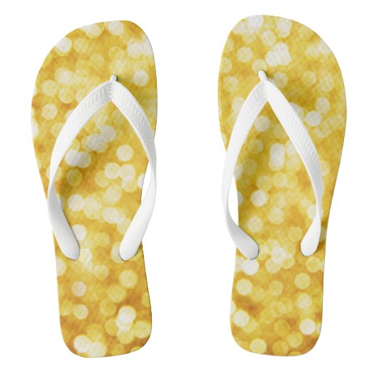 Moderne Gold Bokeh Teenslippers (Voetbed)