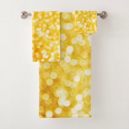 Moderne Gold Bokeh Towel Set Bad Handdoek