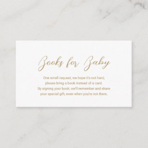 Moderne Gold Books voor eenvoudig Baby Baby shower Informatiekaartje