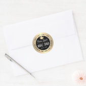 Moderne Gold Border en Leaf Pure Local Maple Syrup Ronde Sticker (Envelop)