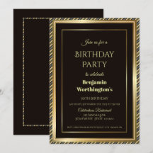 Moderne Gold Border met Gold Stripes 50e verjaarda