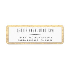 Moderne Gold Border Minimalist Black Etiket