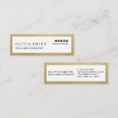 Moderne Gold Border Multipurpose Social Media Mini Visitekaartje (Voorkant / Achterkant)