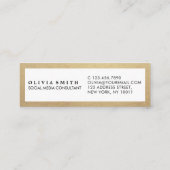Moderne Gold Border Multipurpose Social Media Mini Visitekaartje (Achterkant)