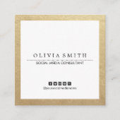 Moderne Gold Border Multipurpose Social Media Vierkante Visitekaartje (Voorkant)