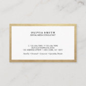 Moderne Gold Border Multipurpose Social Media Visitekaartje (Achterkant)