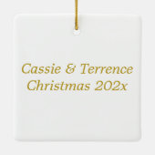 Moderne Gold Botanical Letter A op maat Keramisch Ornament (Achterkant)