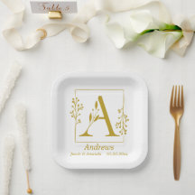 Moderne Gold Botanical Letter A op maat