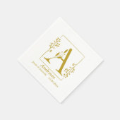 Moderne Gold Botanical Letter A op maat Servet (Hoek)