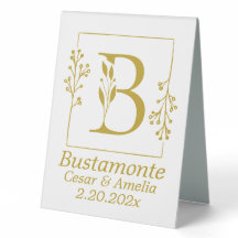 Moderne Gold Botanical Letter B