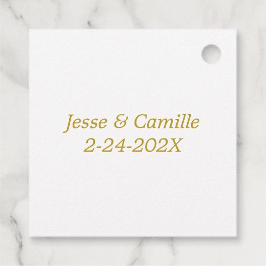 Moderne Gold Botanical Letter I - Aangepast Bedankjes Labels (Achterkant)