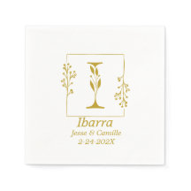 Moderne Gold Botanical Letter I-papier