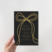 Moderne Gold Bow Graduation Party Uitnodiging