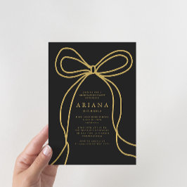 Moderne Gold Bow Graduation Party Uitnodiging